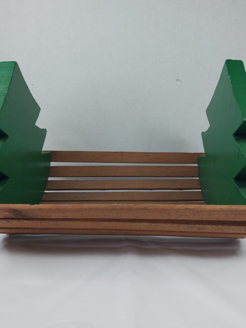 Vintage Wooden Rustic Wood Slats Christmas Tree Basket Primitive Cabin Decor